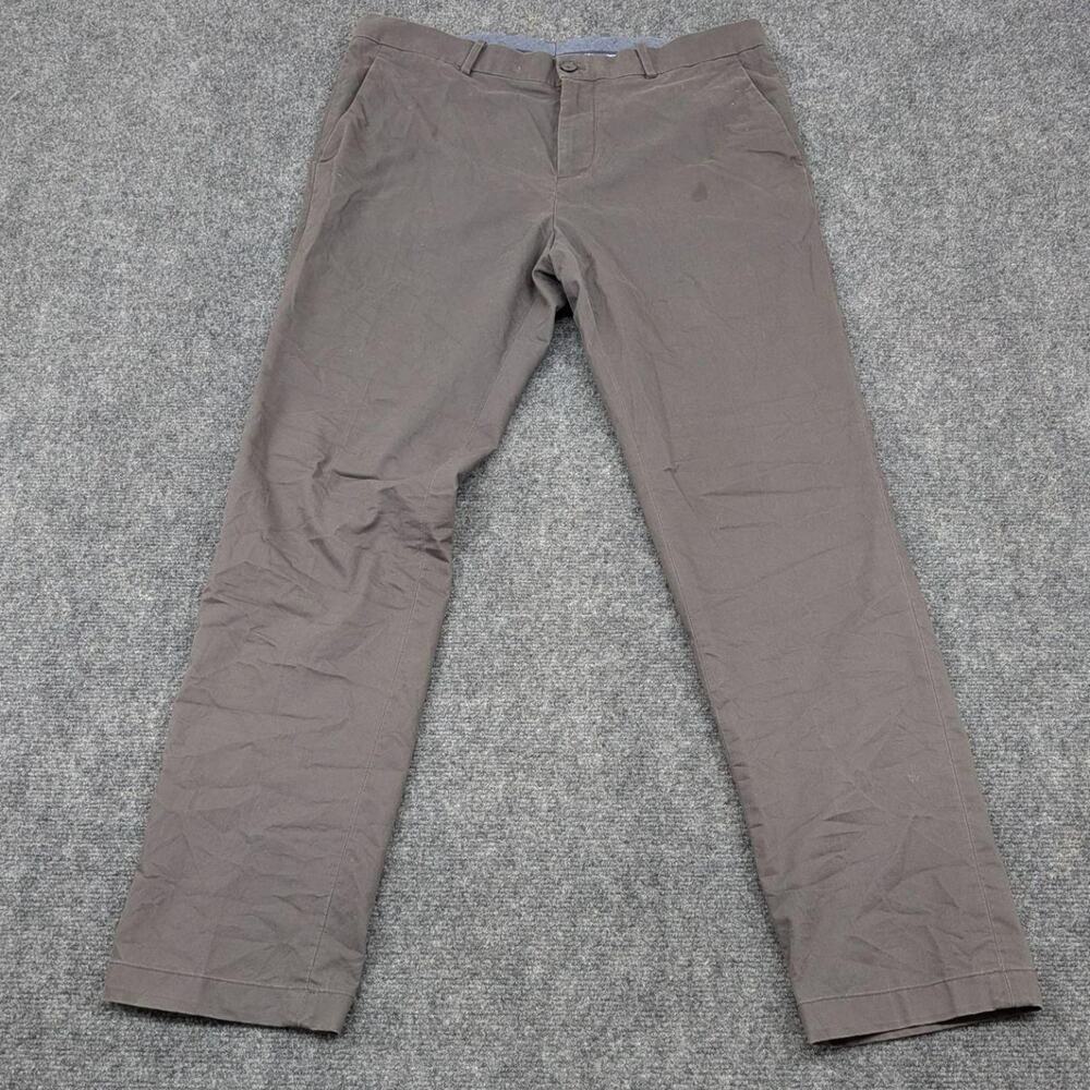 Trousers Mens 33x30 Grey Workwear Casual Straight Leg Slim Fit Pants